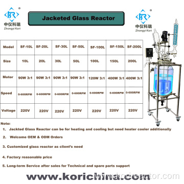 lab scale reactor with motor stirring 100L